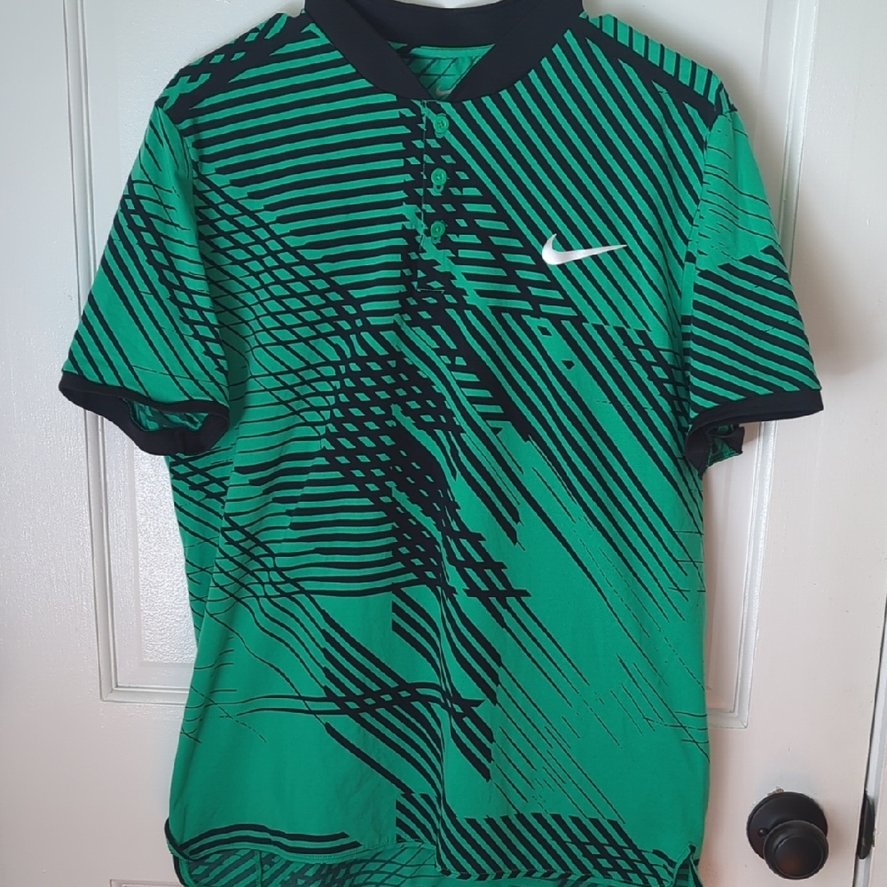 Nike Roger Federer RF 2017 Indian Wells Miami Henley Polo Tennis Shirt